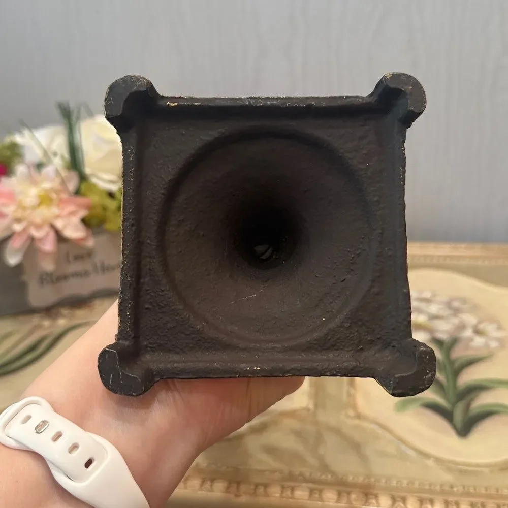 Bird & Leaf Design Brass Tone Finish Metal Candle Holder
